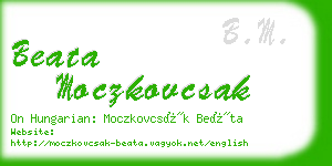 beata moczkovcsak business card